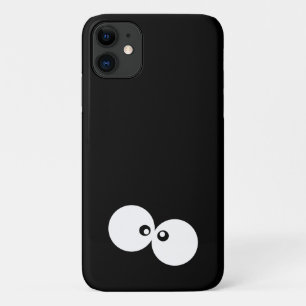 Googly Eyes, Funny Eyes, Black and White iPhone 11 Case