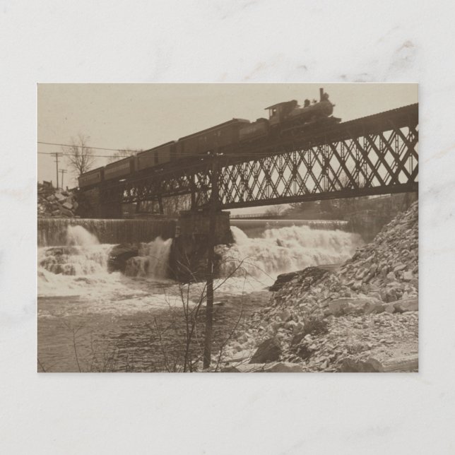 Gookin Falls And Railroad Bridge Postcard (Front)