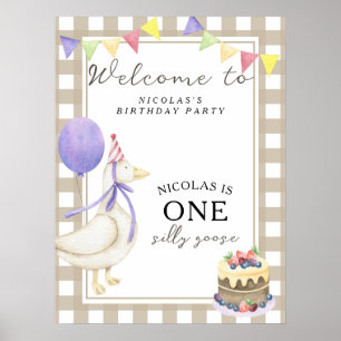 Goose 1st Birthday Party Poster