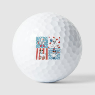  Goose American Usa Flag Memorial Day 4th Of July  Golf Balls