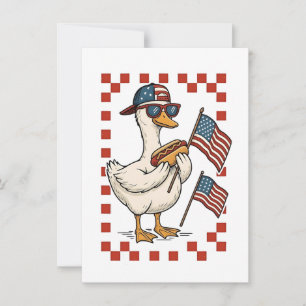 Goose American USA Flag Memorial Day 4th of July Invitation