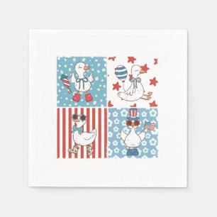  Goose American Usa Flag Memorial Day 4th Of July  Napkin