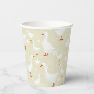 Goose and bows yellow paper cups