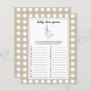Goose Baby Item Game. Baby Shower Game