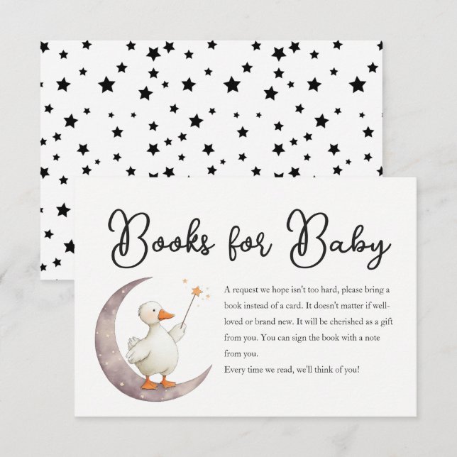 Goose Baby Shower Books Request card (Front/Back)