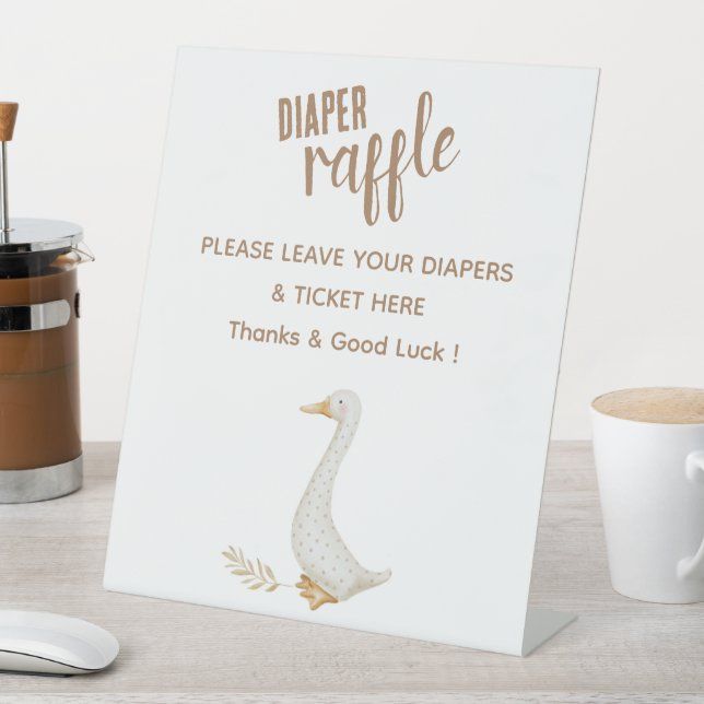 Goose Baby Shower Diaper Raffle Sign (In SItu)