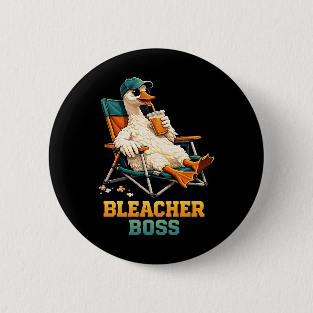 Goose Bleacher Boss 2 Inch Round Button (Front)