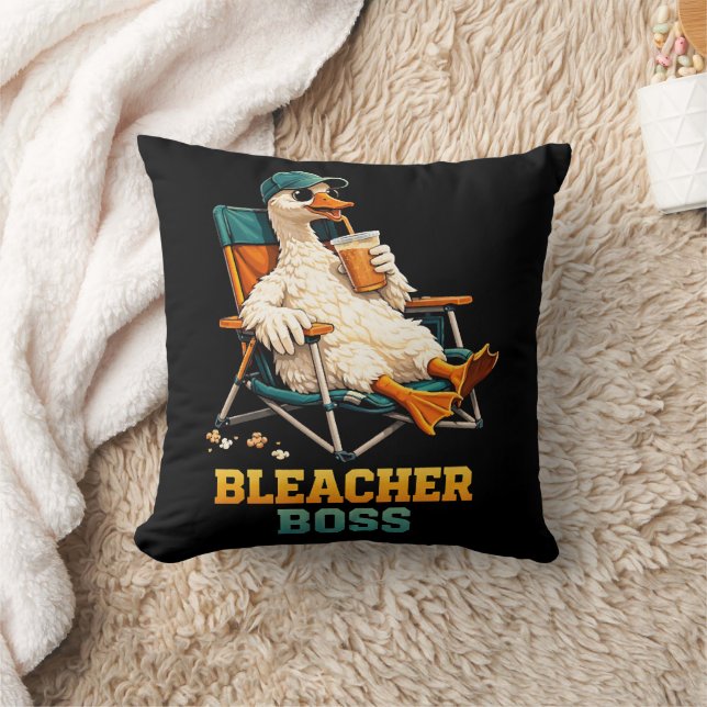 Goose Bleacher Boss Throw Pillow (Blanket)