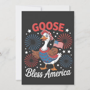 Goose Bless America Goose Bird 4th Of July Announcement
