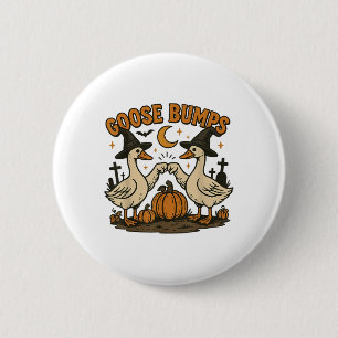 Goose Bumps Goosebumps Funny Geese Fist Bump Hallo 2 Inch Round Button