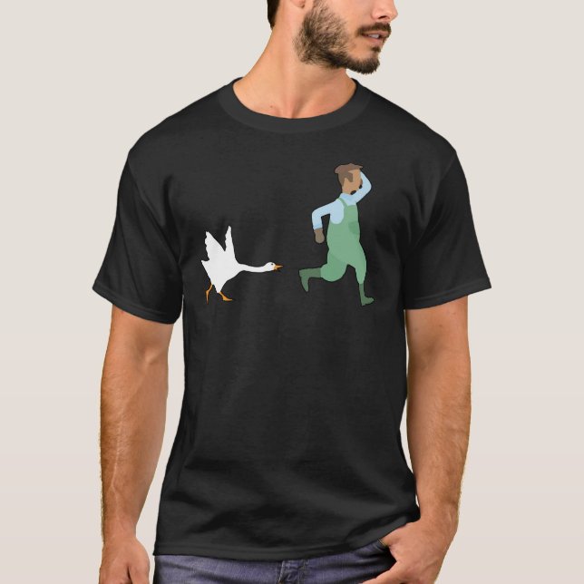 Goose Chasing Man - Untitled Goose Game  T-Shirt (Front)