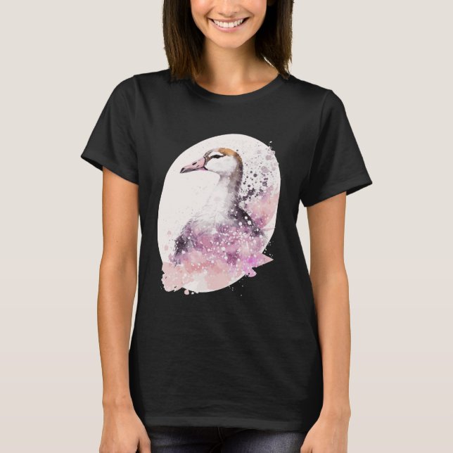 Goose Cherry Blossom Japanese Sakura Goose T-Shirt (Front)