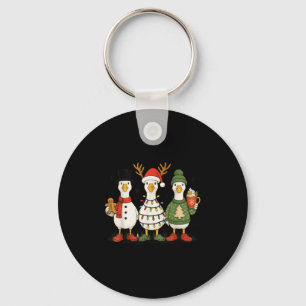 Goose Christmas Light Xmas Merry Goosmas Funny Chr Keychain