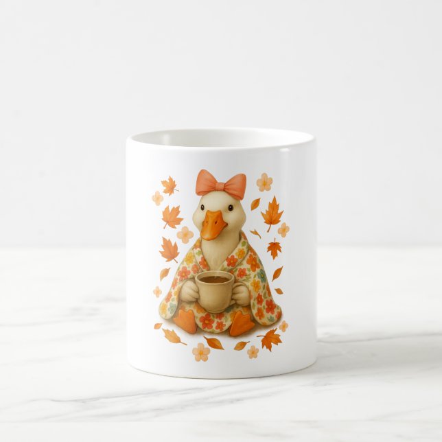 Goose Coquette Bow with Coffee Blanket  Fall Vibes Magic Mug (Center)