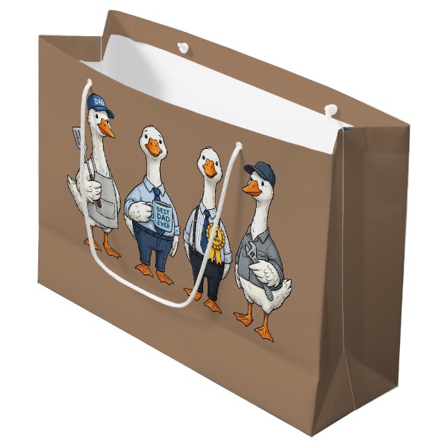 Goose Dad  Large Gift Bag (Front Angled)