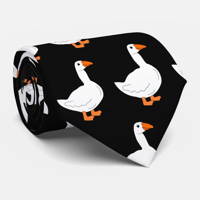 Goose Design Tie (Rolled)