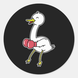 Goose Does Boxing Classic Round Sticker
