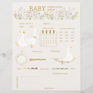 Goose Duck Wildflower Baby Guessing Game