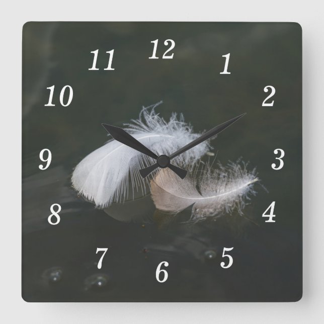Goose Feathers Floating Wall Clock (Front)