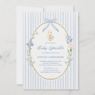 Goose Gosling Cottage Blue Baby Sprinkle Invitation