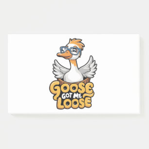 Goose Got Me Loose Tee – Funny Goose with Glasses  Post-it Notes