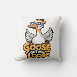 Goose Got Me Loose Tee – Funny Goose with Glasses Throw Pillow