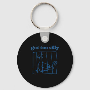 Goose Got Too Silly Prison Funny Jail Animal Kids  Keychain