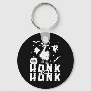 Goose Halloween Spooky Honk Or Honk Witch Design Keychain