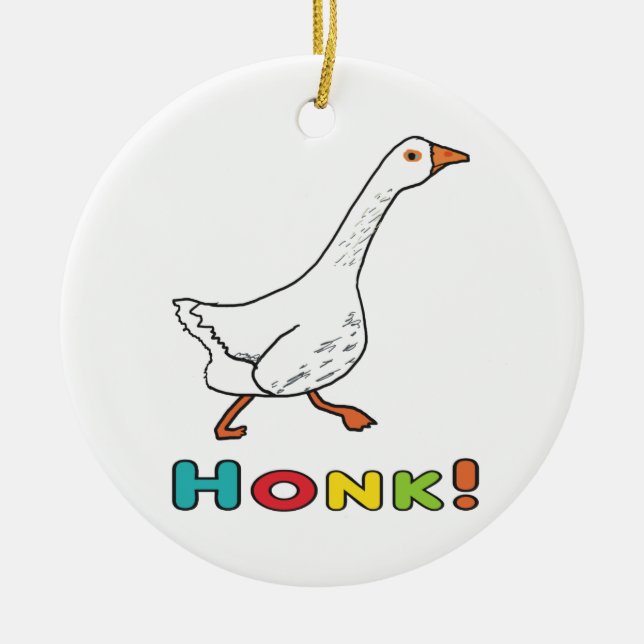 Goose Honk Ceramic Ornament (Front)