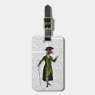 Goose in Green Regency Coat 2 Luggage Tag