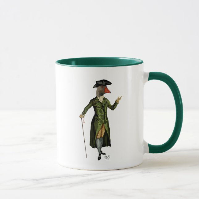 Goose in Green Regency Coat 2 Mug (Right)