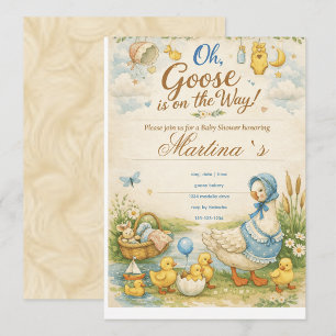 Goose is on the Way Baby Shower vintage Invitation