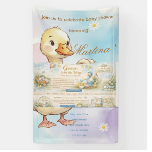 Goose is on the Way Baby Shower vintage Invitation Banner