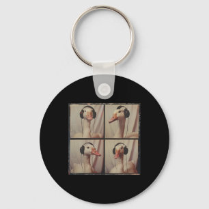 Goose Listening To Music Autistic Goose Lover Auti Keychain