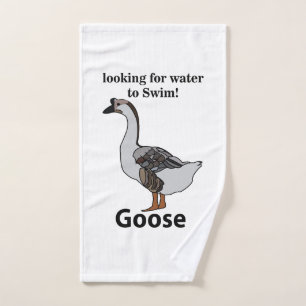 Goose Looking For Water To Swim African Goose Hand Towel