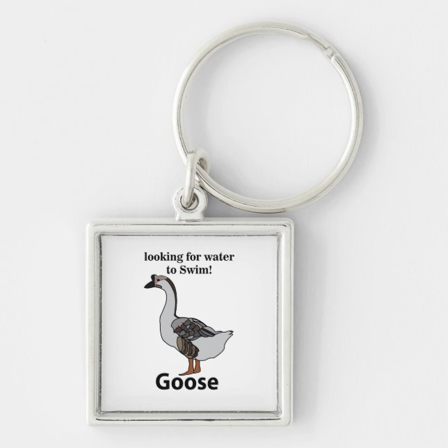 Goose Looking For Water To Swim African Goose Keychain (Front)