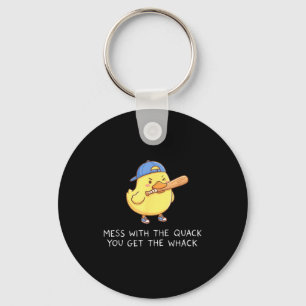 Goose Mess With The Quack You Get The Whack Funny Keychain