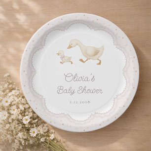 Goose Nursery Duck Gender Neutral Baby Shower Paper Plate