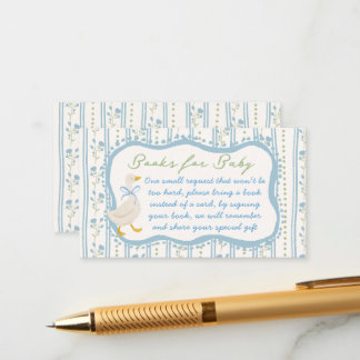 Goose nursery rhymes baby shower book request enclosure card