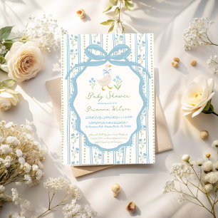 Goose nursery rhymes baby shower invitation