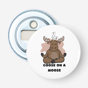 Goose on a Moose Animal Funny Bottle Opener