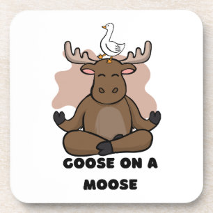 Goose on a Moose Animal Funny Coaster