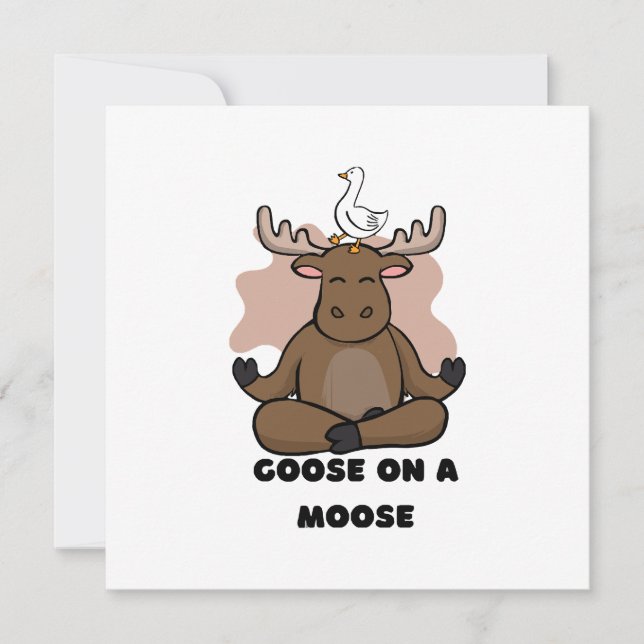 Goose on a Moose Animal Funny Invitation (Front)