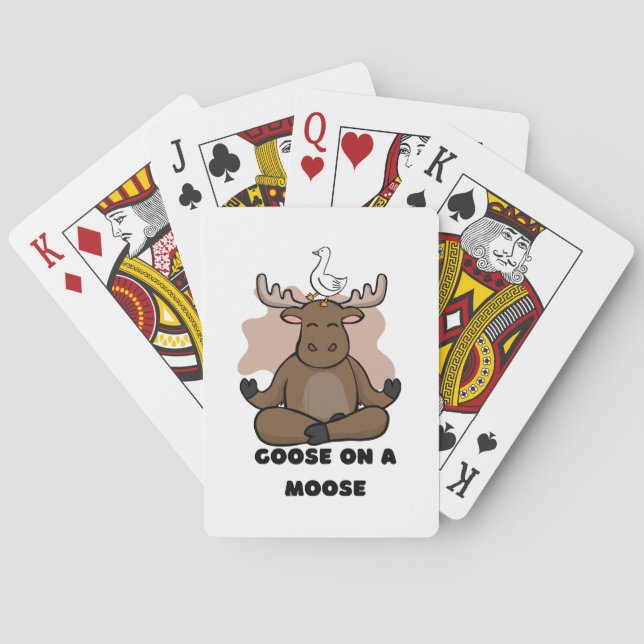 Goose on a Moose Animal Funny Playing Cards (Back)