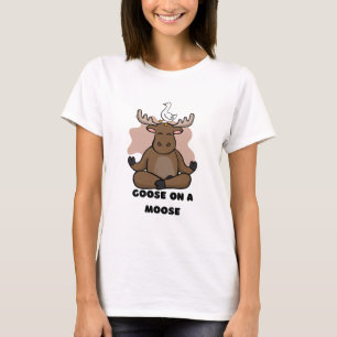 Goose on a Moose Animal Funny T-Shirt