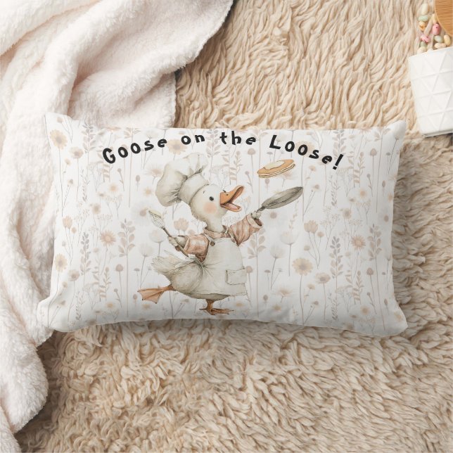Goose on the Loose! Kitchen Throw Pillow (Blanket)