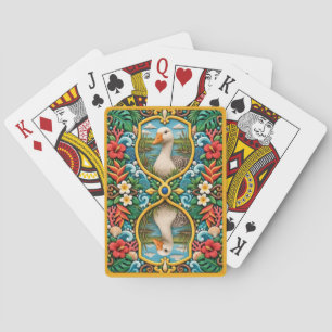 Goose, Open Wetland Clay Art Playing Cards