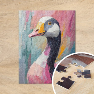 Goose Portrait Modern Impressionist Art Jigsaw Puzzle