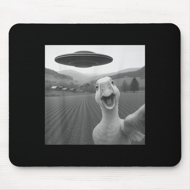 Goose Selfie With Alien Ufo Funny For Men Women Ki Mouse Pad (Front)