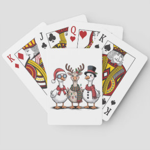 Goose Wearing Santa Hat Christmas Goose Lovers  Playing Cards